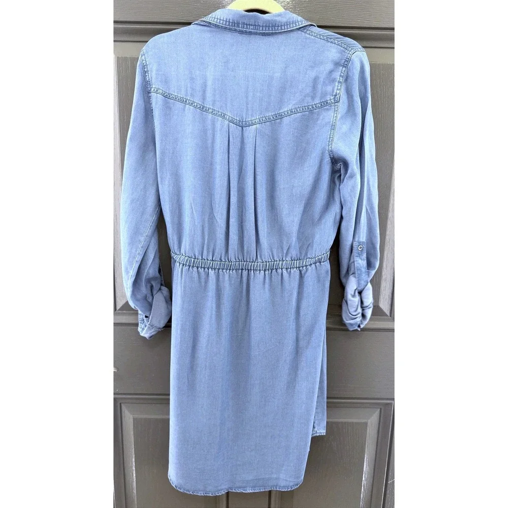 NWT 100% Tencel Love Tree Denim Shirt Dress Medium Light Blue Cowgirl Chic
